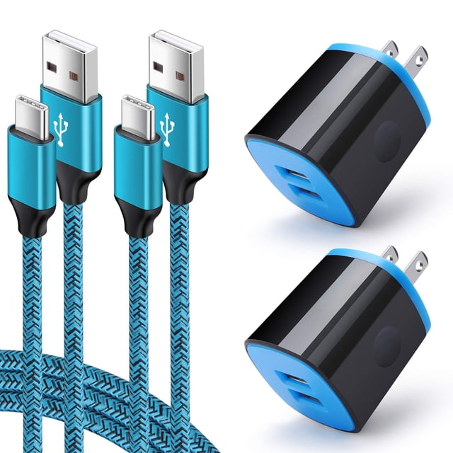 Cargador de pared USB de carga rápida para Samsung Galaxy S24 Ultra/S23/S22/S21+/S20 FE/S10E/S9/S8, A15 5G/A14/A50/A20/A21/A51/A71/A10E/A11/A13/A53, Moto G Power/Stylus/Fast, cable tipo C