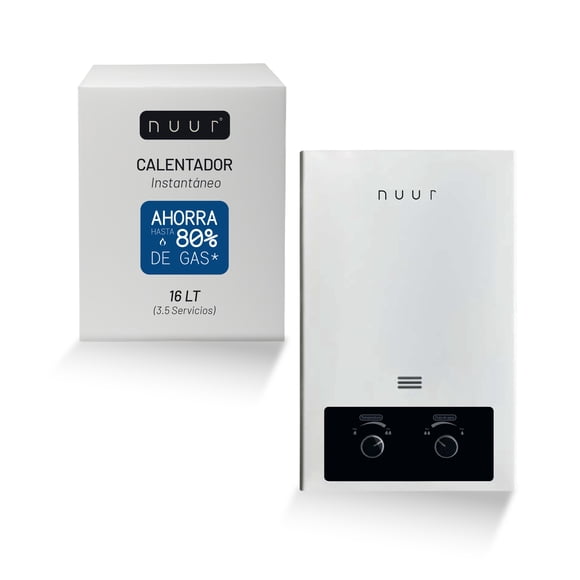 Boiler Instantáneo 16L Nuur Gas Natural Calentador de Agua