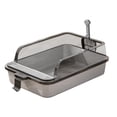 thumbnail image 2 of Amplia caja de arena para gatos con lados abiertos y altos, ideal para mascotas Gris, 2 of 9