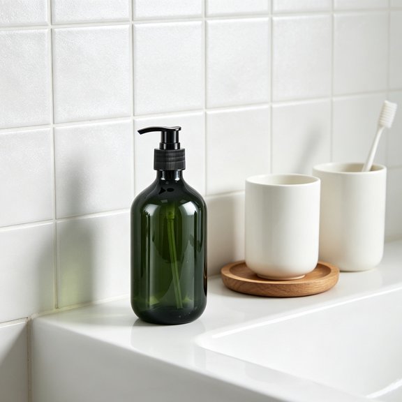 CaiYueKe Soap Dispenser, Dish & Hand Soap Dispenser Set for Bathroom & Kitchen, Refillable Pump Bottle Dispenser, Plastic Empty Soap and Lotion Dispenser for Liquid