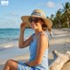 thumbnail image 3 of Sombrero de Playa Con Liston Para Mujeres Ala Ancha 42 cm beige, 3 of 6