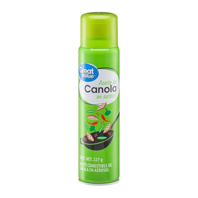 Aceite Great Value puro de canola en aerosol 227 g