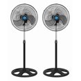 thumbnail image 1 of Kit De 2 Ventiladores De Pedestal Antek De 18 Con 3 Aspas Metálicas Y Oscilación 45.72 Cm Negro Plateado Metal, 1 of 5