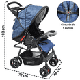 thumbnail image 4 of Carriola para Bebé Ligera y Plegable Asiento Reclinable Cinturón de 5 Puntos Charola Toldo Apta desde 6 Meses Hasta 18 kg - Azul, 4 of 7