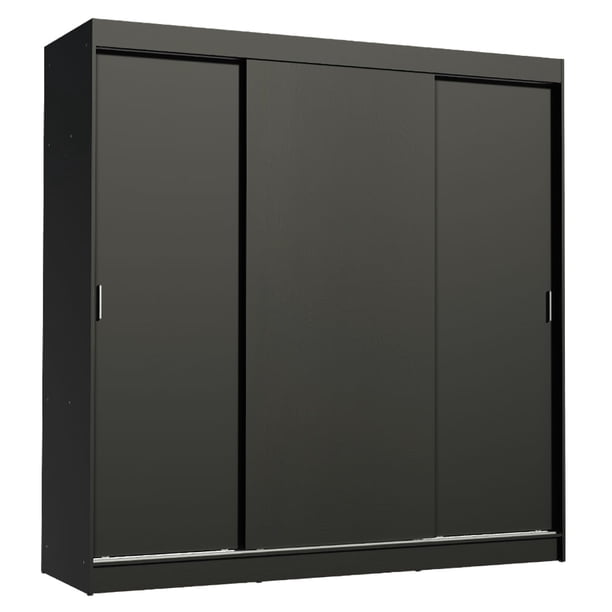 Ropero Closet Madesa Reno 3 Puertas Corredizas Negro