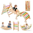 thumbnail image 1 of Gimnasio de Escalada para Niños 9 en 1 - Con Triángulo Montessori, Arco de Escalada, Rampa de Doble Cara, Balancín y Actividades Interactivas - Madera Resistente y Diseño Plegable, 1 of 9