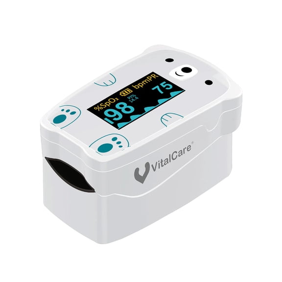 Oxímetro de Pulso Pediátrico VitalCare | Pantalla HD LED y 4 Modos de Visualización