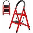 thumbnail image 1 of Escalera De Tijera Escalera Tubular Escalera Plegable Hecha de Acero Inoxidable Escalones Y Patas Antideslizantes Altura (2 Escalones Roja), 1 of 7