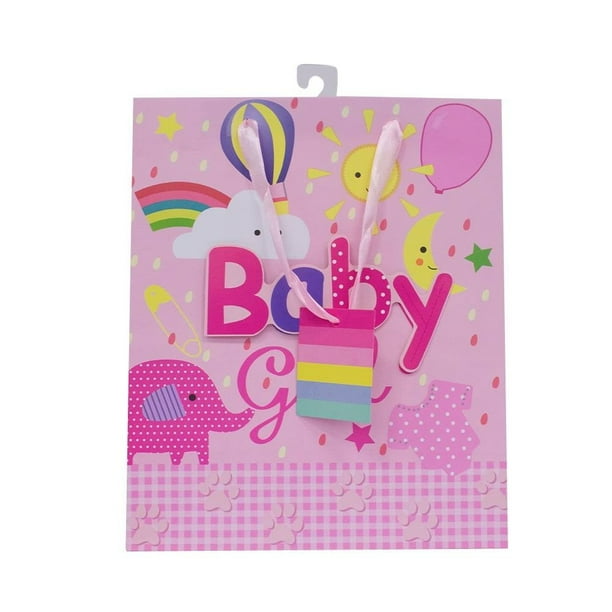 Bolsa Prichos Grande de Regalo Diseño Baby Girl Rosa