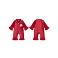 thumbnail image 2 of Pijama navideño para bebé niña, mono de satén de manga larga con bordado de Papá Noel., 2 of 9