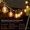 thumbnail image 2 of Brightown Cadena de luces para exteriores – Luces LED regulables conectables impermeables para patio de 50 pies con 25 bombillas de globo G40, todas las luces colgantes resistentes a la intemperie par, 2 of 5