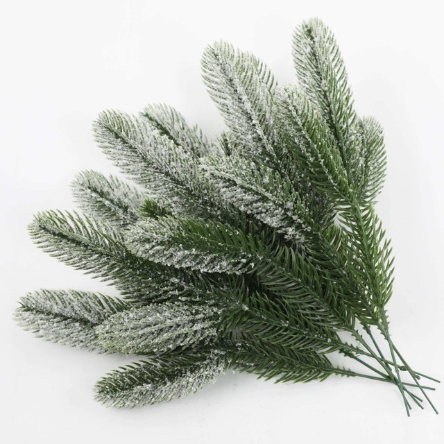 CaiYueKe 24 PCS Artificial Pine Needles Branches Christmas Twigs Pine Picks Christmas Stems DIY for Christmas Tree Garland Xmas Decoration and Fireplace Vase Home Indoor Outdoor Decor(Green)