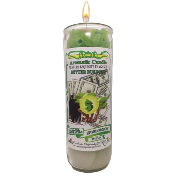 Veladora Levanta Negocio | Ventas, Clientes, Abundancia, Prosperidad, Estabilidad Financiera, Vela Aromática de Intención Preparada