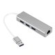 thumbnail image 1 of Hub Conector USB 3 Puertos USB 2.0 y Puerto Ethernet RJ45 FE 100 Mbps Metálico, 1 of 3