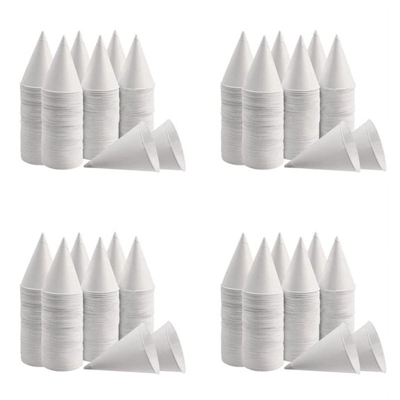 Vasos de Cono de Papel , Vasos de Cono de Nieve, Vasos de Papel de Cono Recubiertos A Prueba de Fugas para Granizado, Hielo Raspado, Agua 800 Piezas