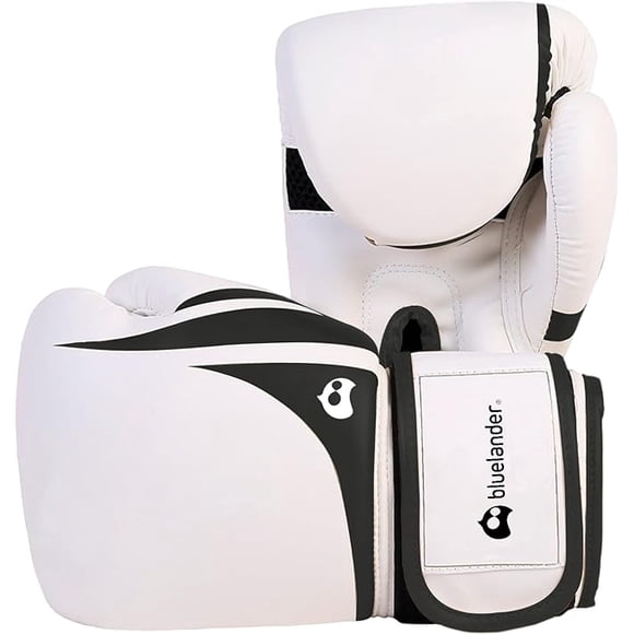 Guantes de Box Bluelander Blanco con Negro Mate 12 Oz
