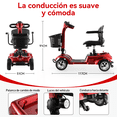 thumbnail image 2 of Scooter Eléctrico para Adultos Mayores Honey Whale MZ023 Rojo, 2 of 6