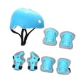 thumbnail image 2 of Casco de bicicleta para niños Juego de casco con rodilleras Guardias de muñequera de almohadillas, elegante engranaje de skateboard juego para Azul claro, 2 of 8