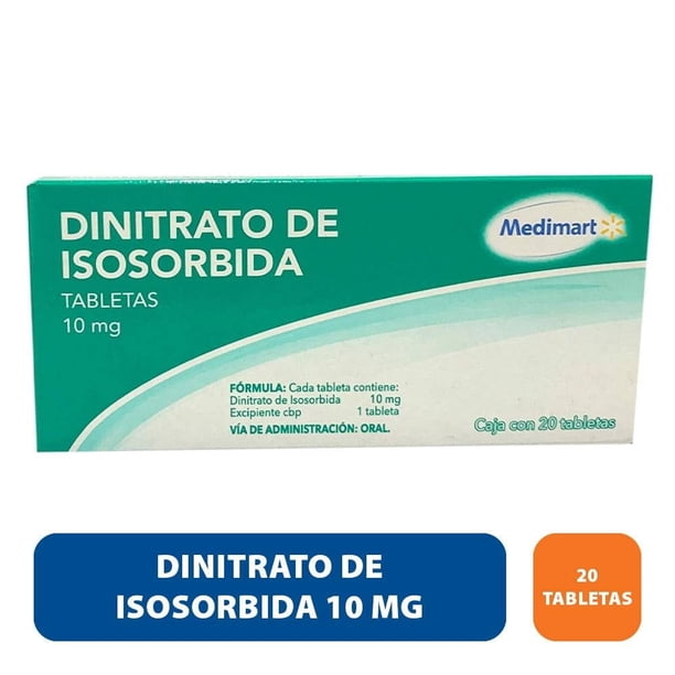 Dinitrato de Isosorbida Medimart 10 mg 20 tabletas