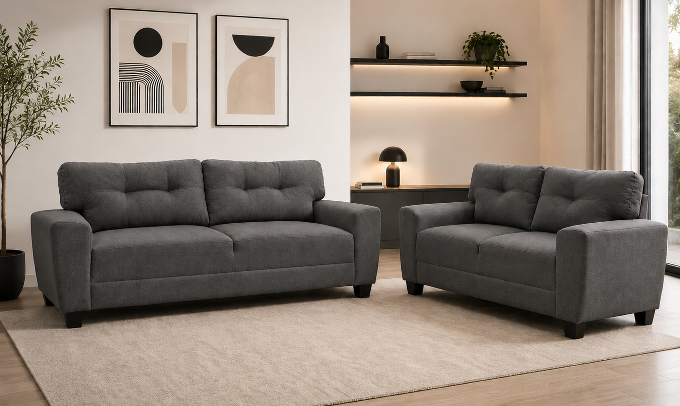 Sala Modular 3-2 El Bazar Store Sidney Lino nacional Gris Oxford Sofá Love seat