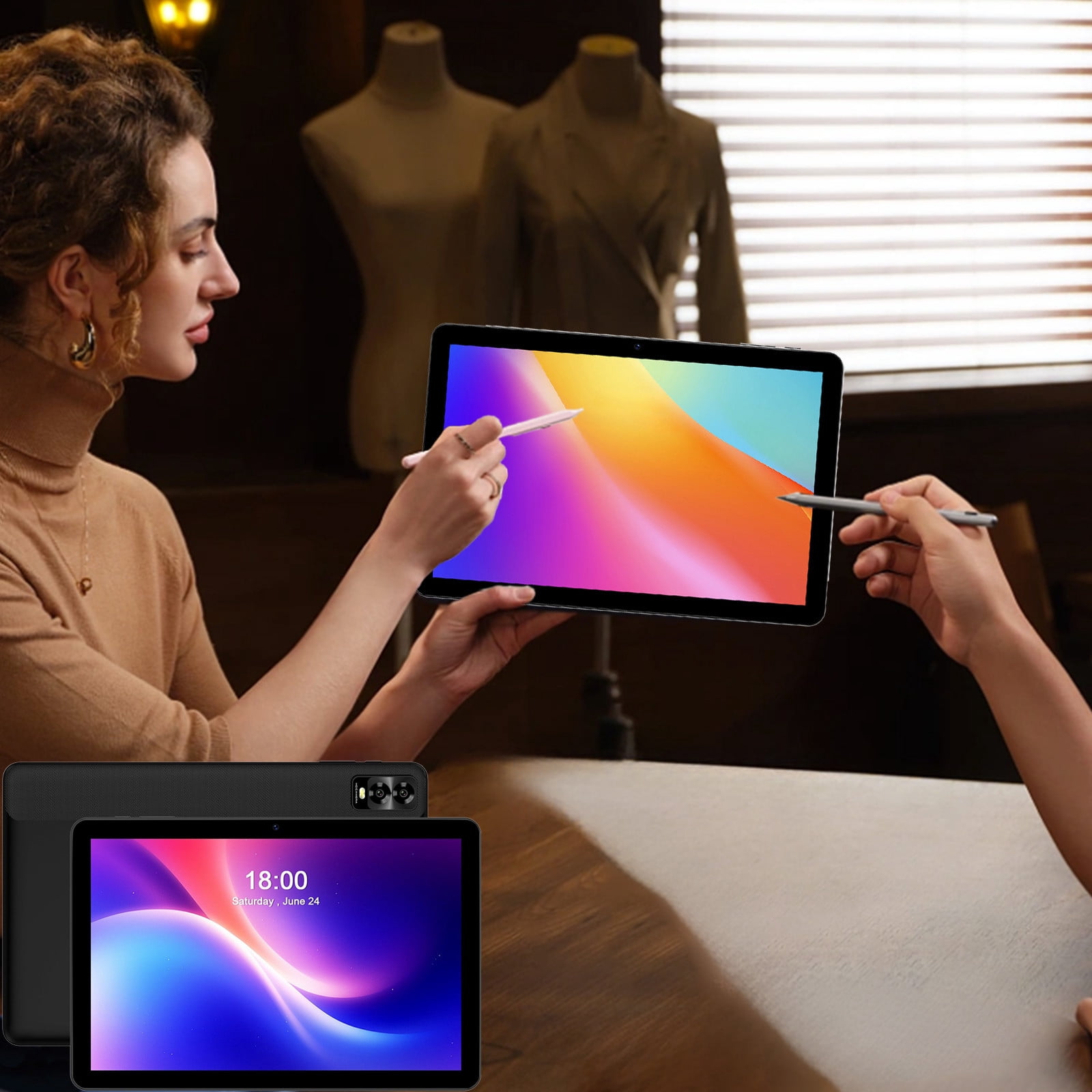 Tabletas de 10,1 pulgadas, Android 14, tableta PC, 3 GB + 32 GB y 1 TB, pantalla IPS HD de expansión, Bluetooth 5.2, WiFi 6, tableta 5G, batería de alta capacidad de 6000 mAh.