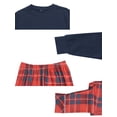 thumbnail image 3 of Conjunto de pijamas familiares de Navidad con capucha y manga larga Inspire Chic, con pantalones de cuadros, talla XS, azul [Niños y Niñas], 3 of 5