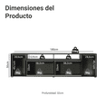 thumbnail image 3 of Mueble para TV Madesa Cancún 65 Pulgadas Negro, 3 of 9