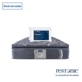 Colchon Matrimonial Restonic Ortopedico Confort Plus + 2 Almohadas Restonic