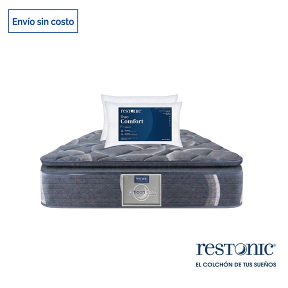 Colchon Matrimonial Restonic Ortopedico Confort Plus + 2 Almohadas Restonic