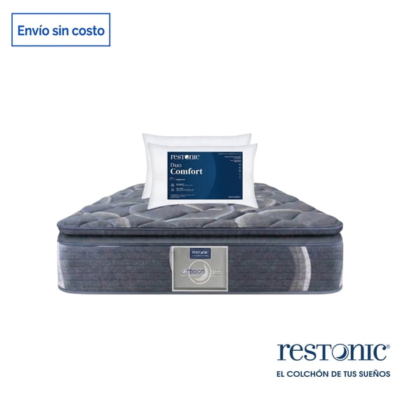 Colchon Matrimonial Restonic Ortopedico Confort Plus + 2 Almohadas Restonic