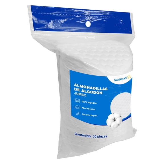 Medimart Almohadilla Algodón Circular Jumbo 50pz