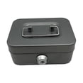 thumbnail image 1 of Caja de dinero con cerradura, pequeña caja de metal para guardar baratijas, caja para ahorrar dinero, caja con cerradura Gris, 1 of 9