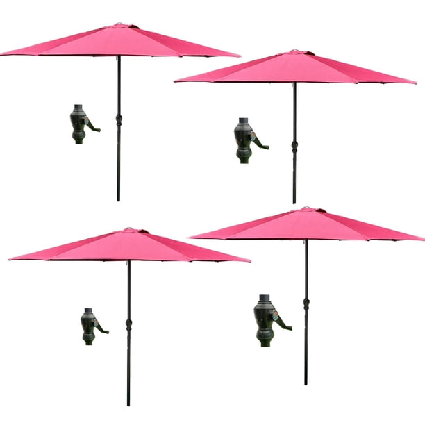 Sombrilla de Jardin CJR 3mts con Manivela Rojo