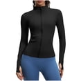 thumbnail image 3 of TaTaai Ladies Slim Fit Yoga Sports Jacket Fashion Nude Feeling Tight Fitness Outerwear for Running Training Workout Gym Daily Wear Gift, 3 of 8