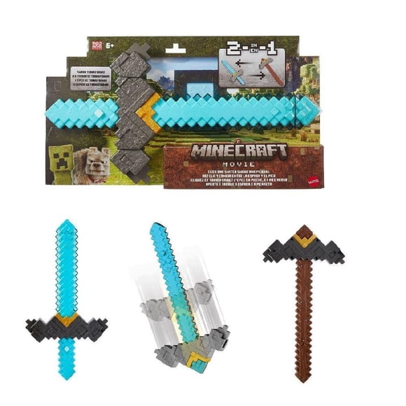 Juguete Mattel Minecraft 2 en 1 Espada y Pico