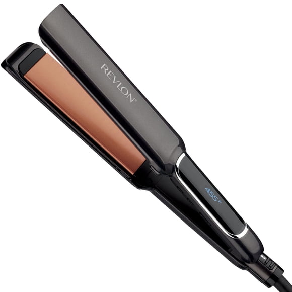 Revlon Plancha de pelo liso de cobre | Control de encrespamiento para estilos rápidos y brillantes, (XL 1-1/2 pulgadas)