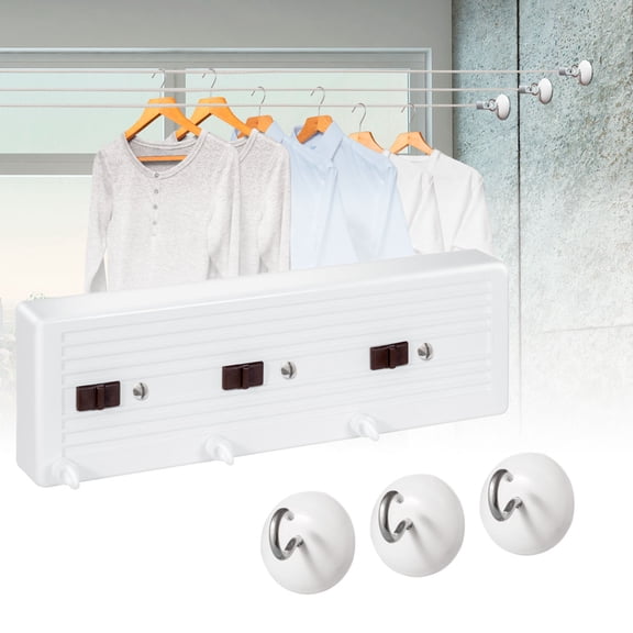 Tendedero De Ropa Para Pared Tensoline Retráctil Plegable Para Interiores o Exteriores (3 Línea)