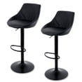 thumbnail image 1 of Sillas de Bar para Barra de Cocina con Respaldo y Reposapies de Altura Ajustable Bancos para Bar con Asiento Acolchado Diseño Elegante Set de 2 Piezas Full Black, 1 of 1
