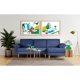 thumbnail image 1 of Sala Modular Reversible Makora Cavalli Con Memory Foam, Color Azul, Lino Respaldo Reclinable De 3 posiciones., 1 of 11