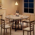 thumbnail image 2 of Yeshouse Mesa de comedor redonda de 47'' para 4 personas, mesa de cocina rústica, mesa de comedor moderna con patas de metal, mesa redonda para espacios pequeños para cocina y comedor, 2 of 9