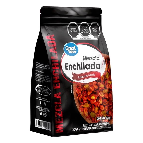 Cacahuates Great Value mezcla enchilada surtido 750 g