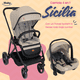 thumbnail image 2 of System travel carriola Sicilia + portabebé plagado compacto telas premium beige, 2 of 9