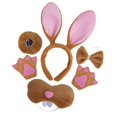 thumbnail image 3 of Conjunto de disfraz de conejo de Pascua, accesorios para sombreros de Cosplay para espectáculos de escenario, Halloween Marrón, 3 of 8