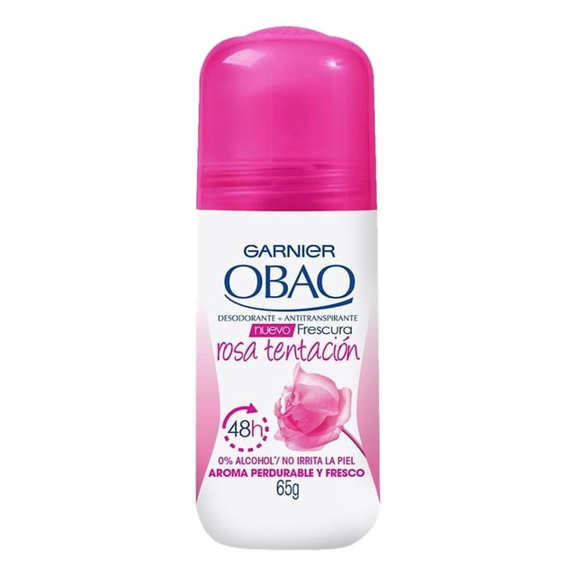 Desodorante antitranspirante Garnier Obao frescura rosa tentación para dama en roll on 65 g