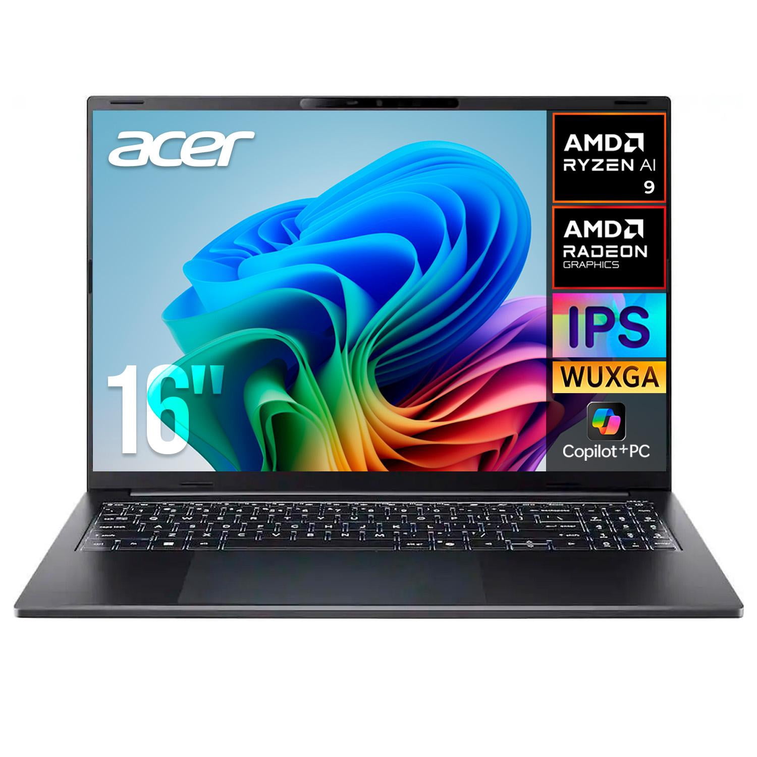 Laptop IA PC ACER Swift Go 16 AI AMD Ryzen AI 9 465 32GB LPDDR5X SSD 1TB Pantalla 16" Touch IPS WUXGA 120Hz Copilot+ PC 50 TOPS Windows 11 Teclado Ingles