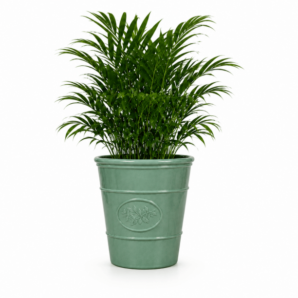 Planterist Maceta Grande Acabado cerámico 33.4L 40 x 41 cm para Interior o Exterior Súper Resistente Verde Brilloso