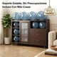 thumbnail image 3 of para Cocina, Armario de Cocina, Gabinete de Almacenamiento con 2 Puertas y 3 Cajones, Mueble Aparador para Sala de Estar, Comedor, 100 * 92 * 36cm (Marron Oscuro), 3 of 10