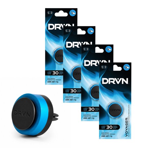 Kit 4 Aromatizantes DRVN Voyager Clip para Rejilla Auto 30 Días