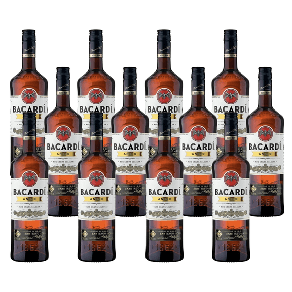 Caja de 12 Ron Bacardi Añejo 980 ml