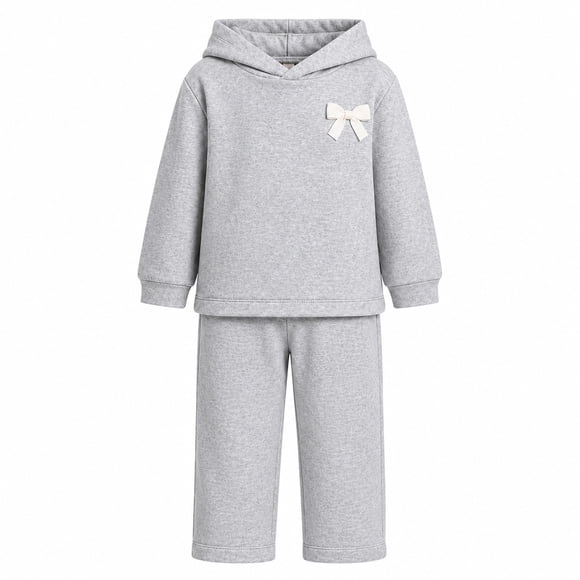 Simply Basic Conjunto para Bebé, Manga Larga Capucha Jaspe Talla 3X, 2 Piezas